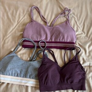 Old Navy Purple and Gray Sports Bras with Soft Fabric